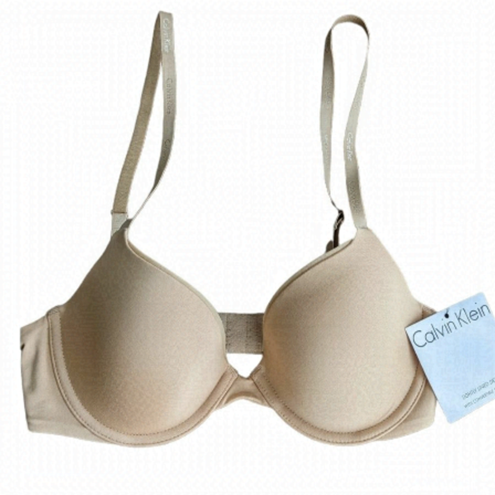 NWT Calvin Klein lightly linen demi with convertible straps 32B